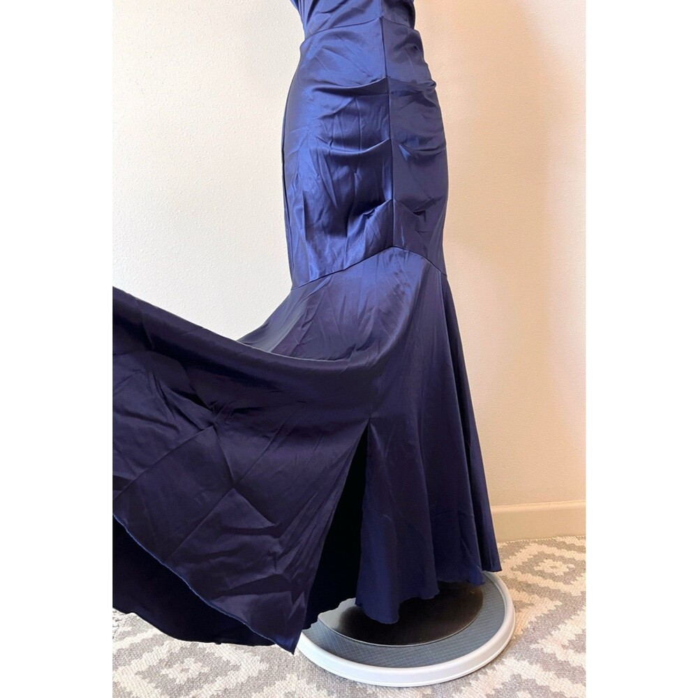 Xscape Y2K Mermaid Prom Dress 12 One Shoulder Satin Maxi Gown Whimsigoth Vintage - Picture 6 of 12